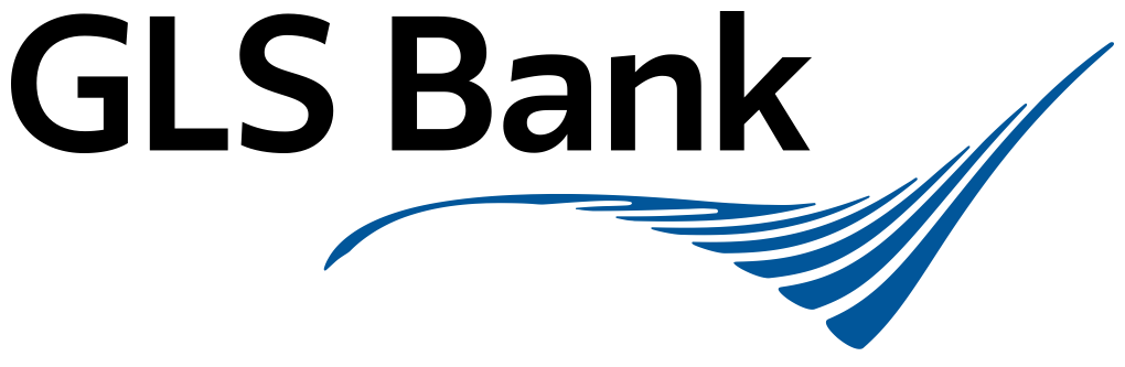 Schriftzug GLS Bank mit blauer Schwinge